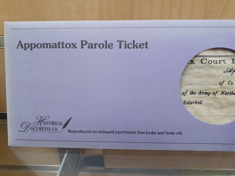 Appomattox Parole Ticket Parch