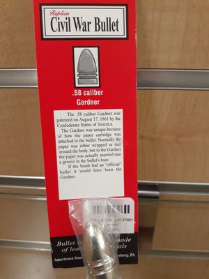 .58 caliber gardner-carded