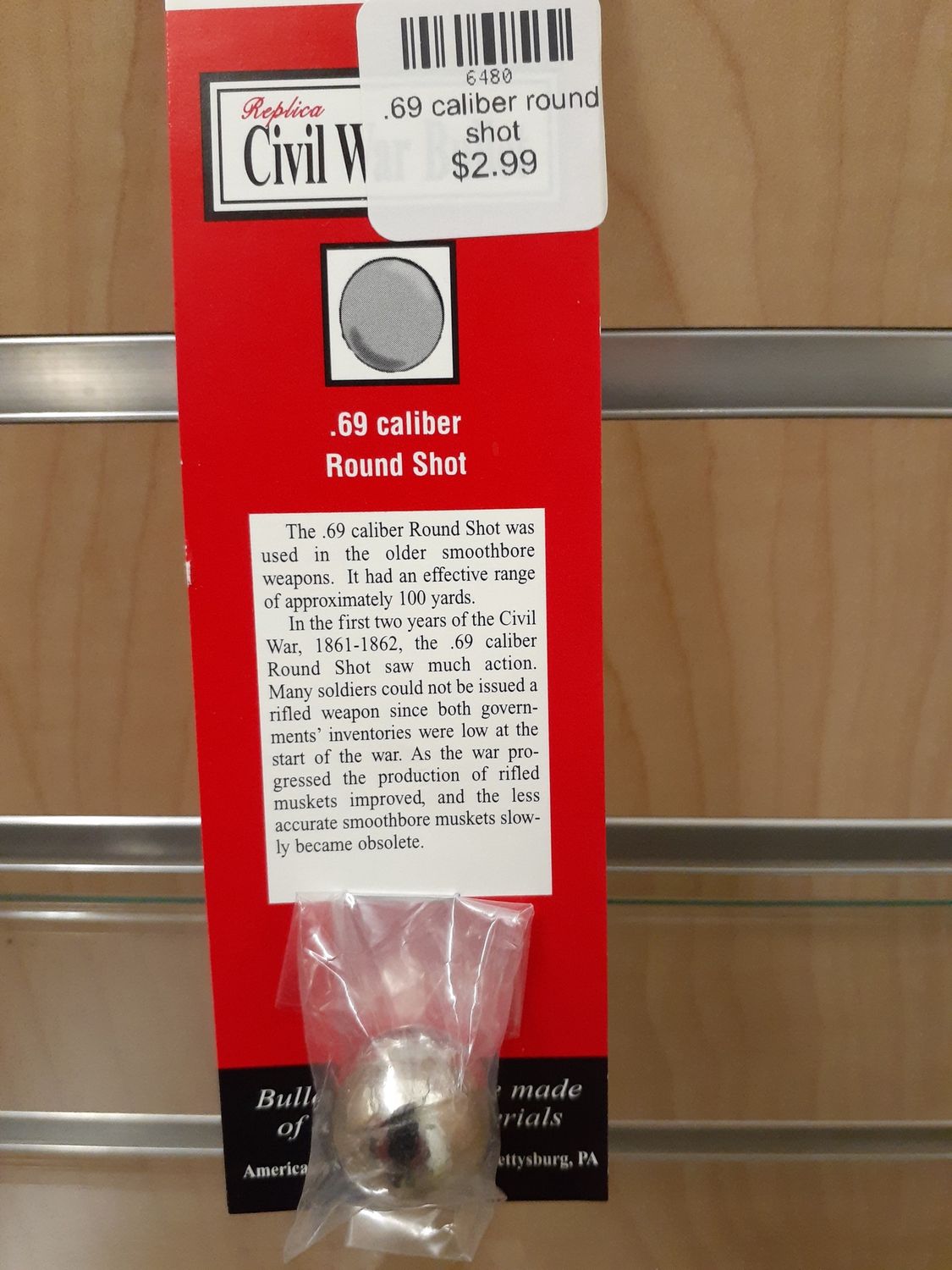 .69 caliber round shot
