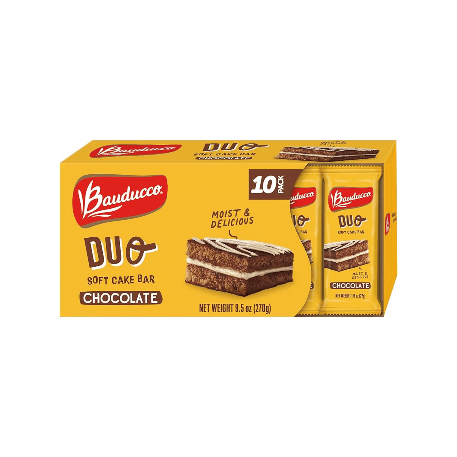 Bauducco Duo Cake Chocolate - Pack of 10 - 9.5oz