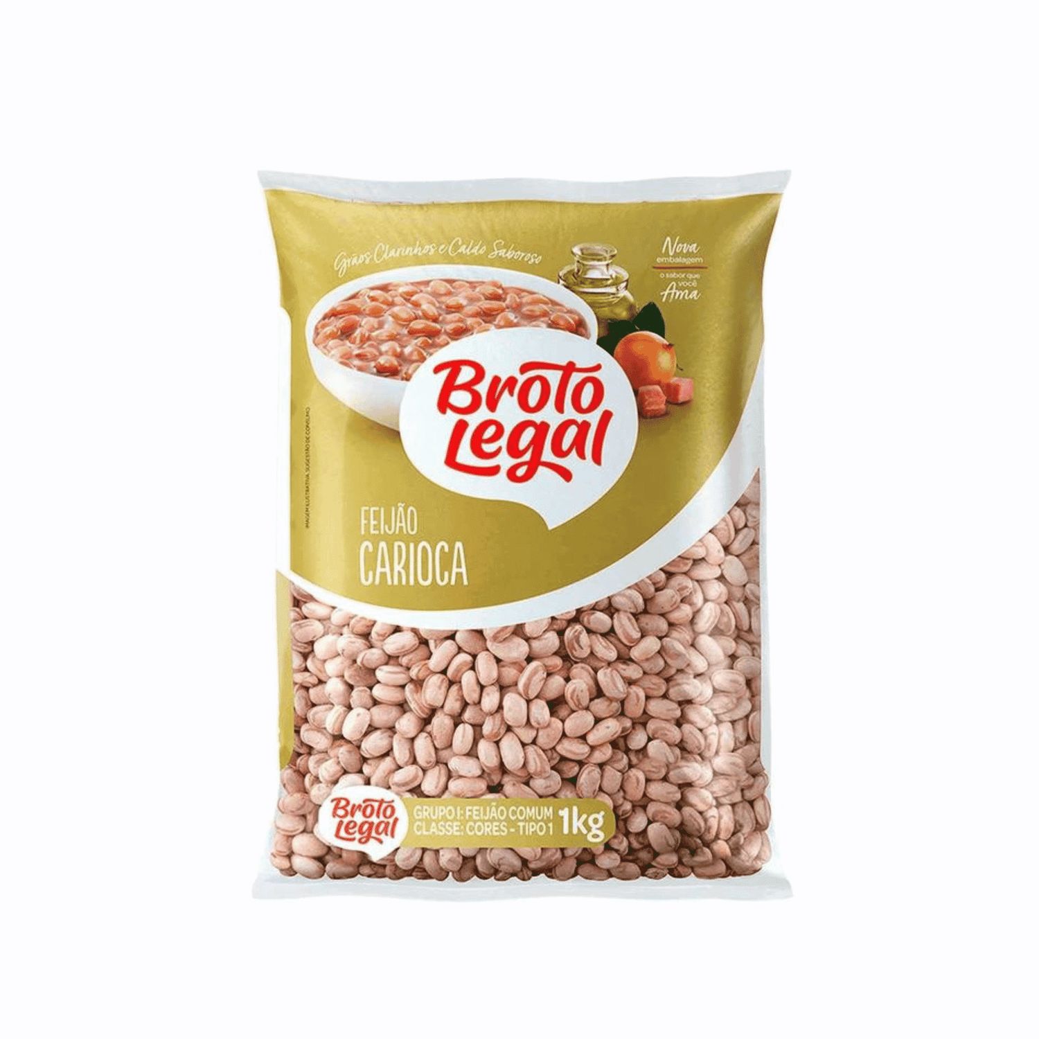 Broto Legal Feijao Carioca 1kg - Pinto Beans 2.2 lb
