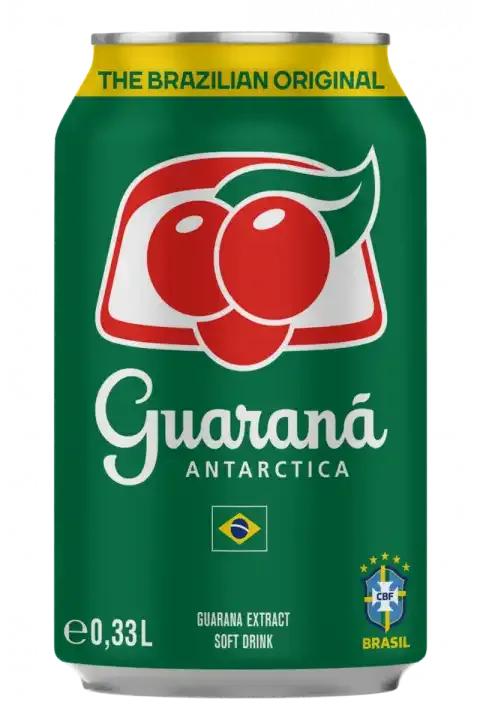 Guarana Antarctica, Guaran Flavoured Soft Drink, Made From Amazon Rainforest Fruit, from Brazil, 350ml