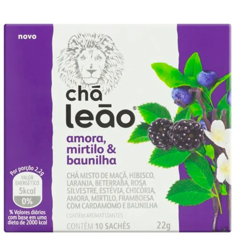 Matte Leao Cha de Amora, Mirtilio, e Baunilha - 22g