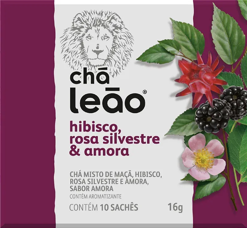 Matte Leao Cha Hibisco, Rosa Silvestre, e Amora - 16g