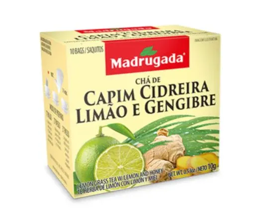 Madrugada Cha de Capim, Limao, e Gengibre - 10g