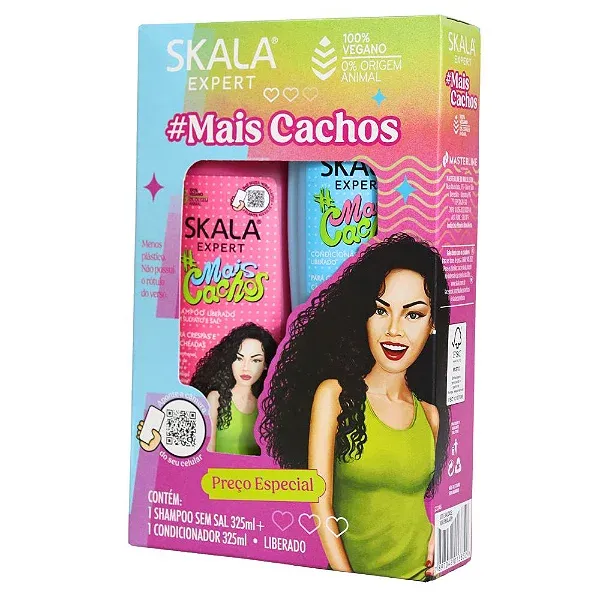 Skala Kit Shampoo e Condicionador Mais Cachos - 650ml