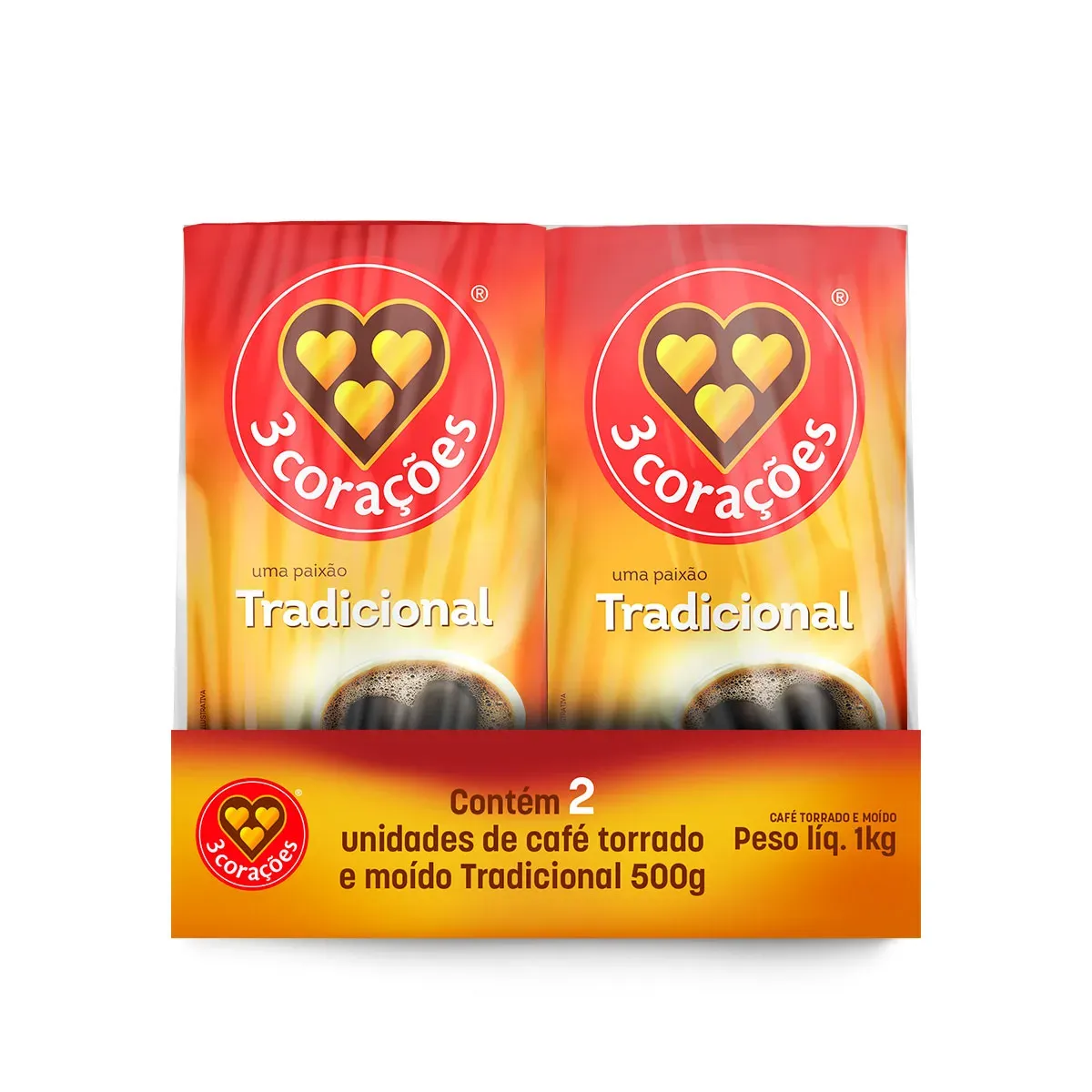 3 Coracoes Cafe Tradicional 2 Pack - 1kg