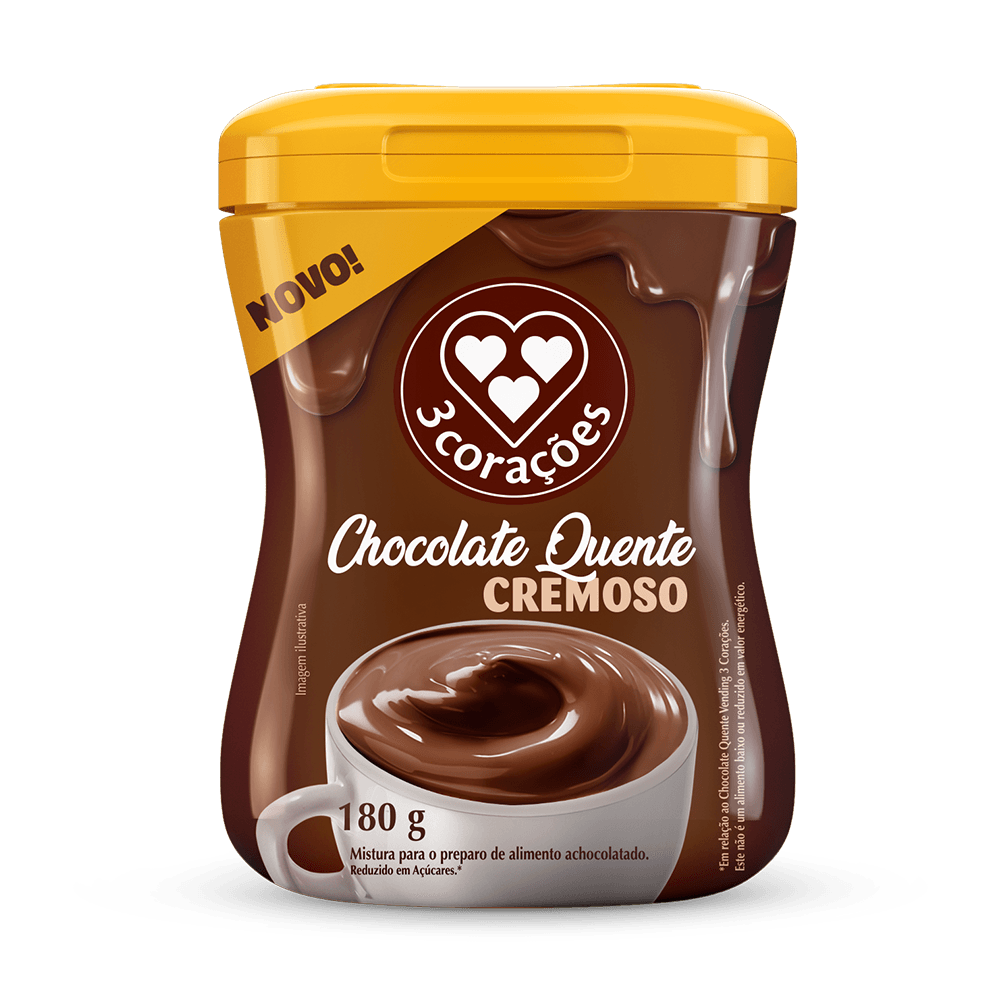3 Coracoes Chocolate Quente Cremoso - 180g