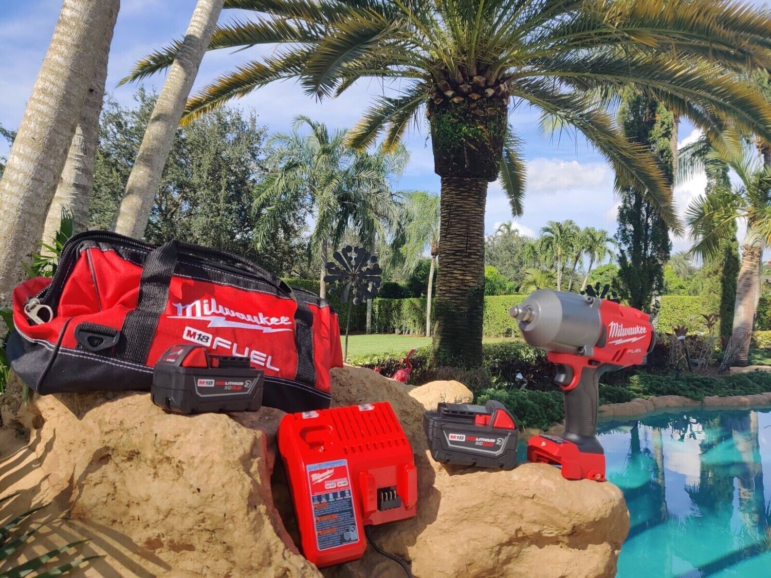 Milwaukee M18 FUEL 2767-22R 1/2&quot; Impact Wrench + (2) 48-11-1850R Battery+ Chgr.