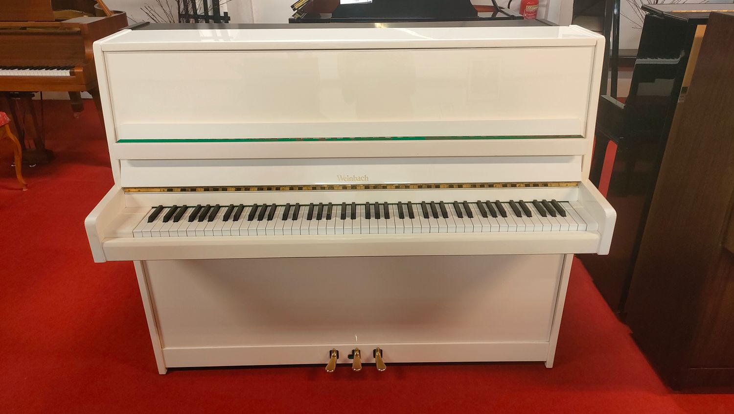 Piano droit Weinbach 115 blanc d'occasion