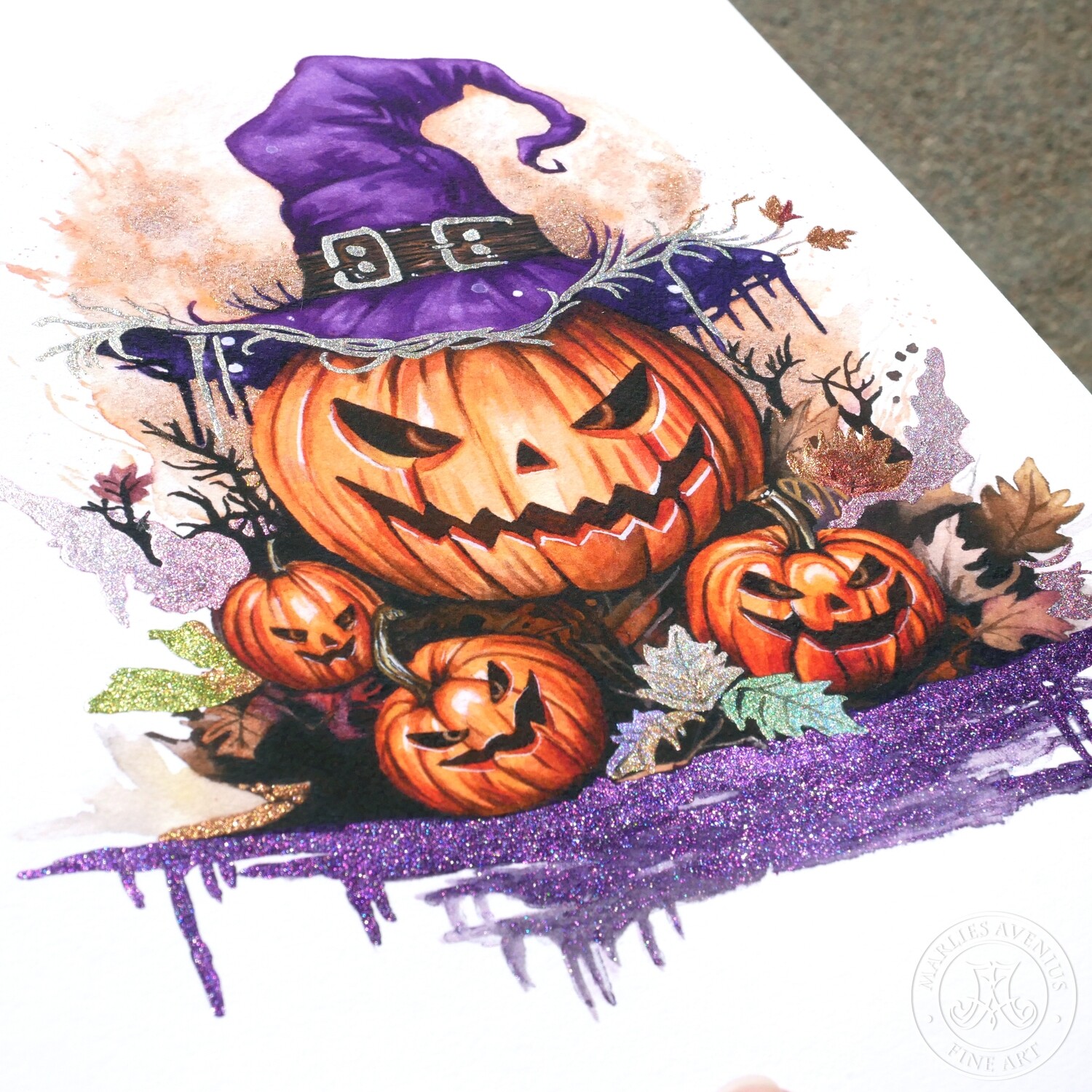 Giclée Print 21x29,7 cm (DIN A4 ) &quot;Mr. Orange &amp; Sons&quot; |  Limited Glitter Edition