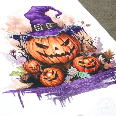 Giclée Print 21x29,7 cm (DIN A4 ) &quot;Mr. Orange &amp; Sons&quot; |  Limited Glitter Edition
