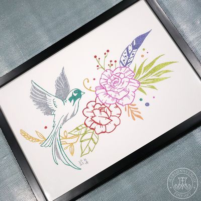 Aquarell „Holo-Vogel“, 21 x 29,7 cm (DIN A4) | Original