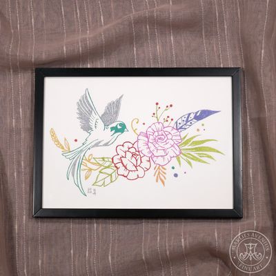 Aquarell „Holo-Vogel“, 21 x 29,7 cm (DIN A4) | Original