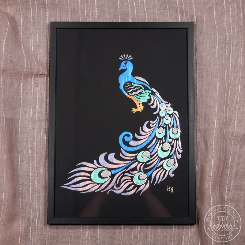 Peacock Watercolour Painting, 29,7 x 42 cm (DIN A3) | Original