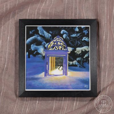 Giclée Print „Laterne im Schnee“, 20x20 cm