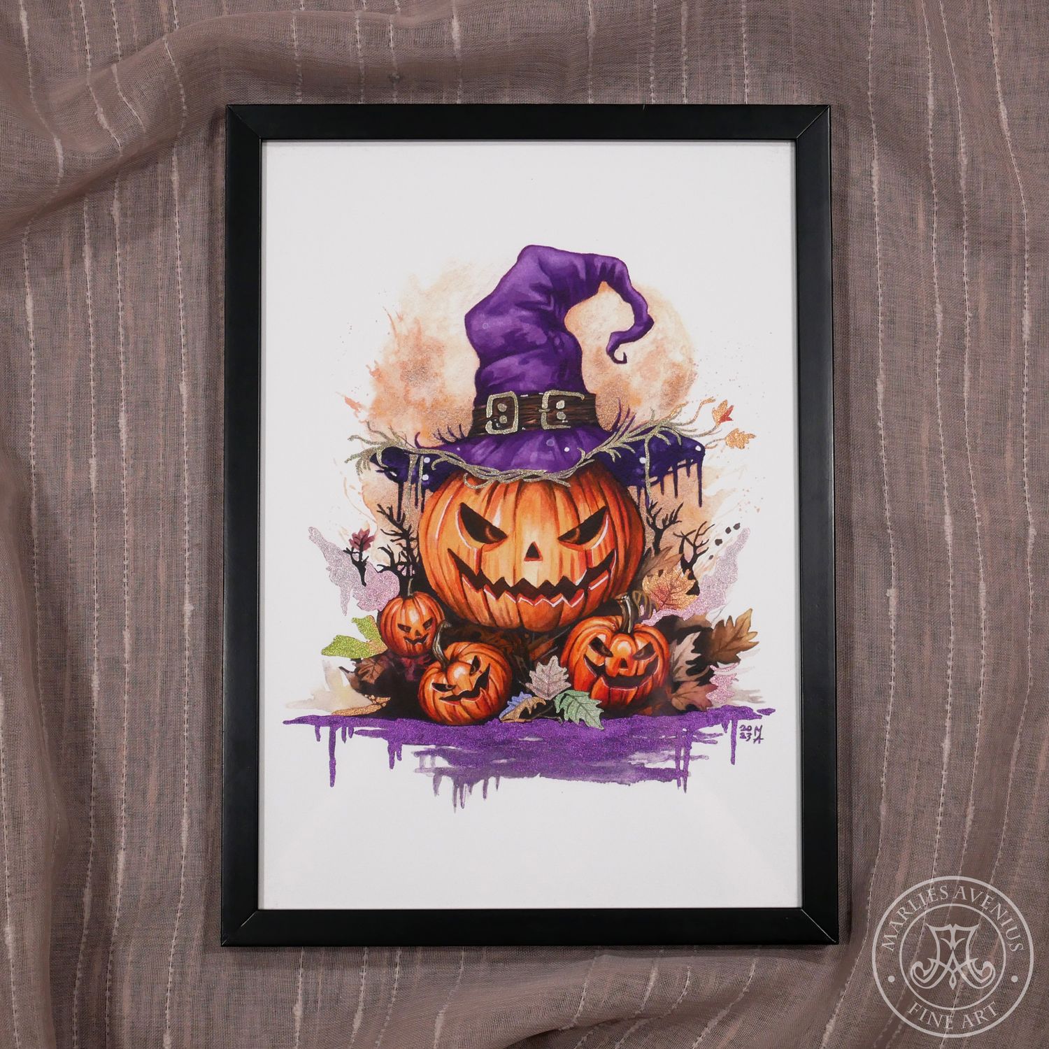 Giclée Print 21x29,7 cm (DIN A4 ) &quot;Mr. Orange &amp; Sons&quot; |  Limited Glitter Edition