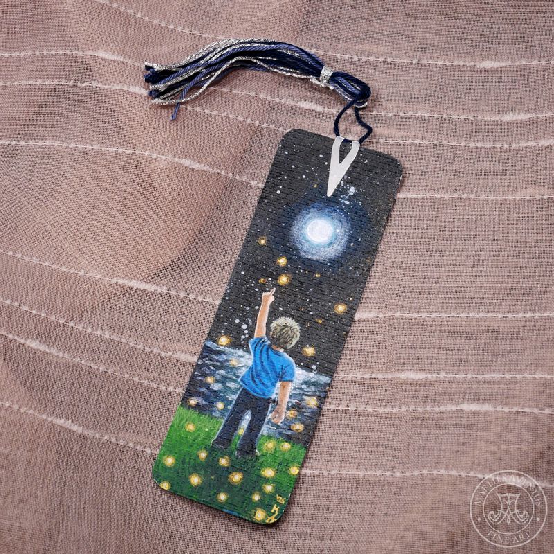 Hand-painted bookmark | Lesezeichen "Call of the Night"
