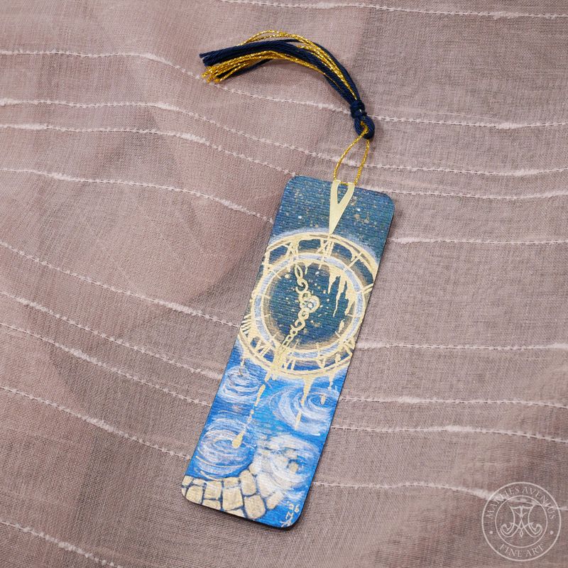 Hand-painted bookmark | Lesezeichen "Track of Time"