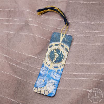 Hand-painted bookmark | Lesezeichen "Track of Time"