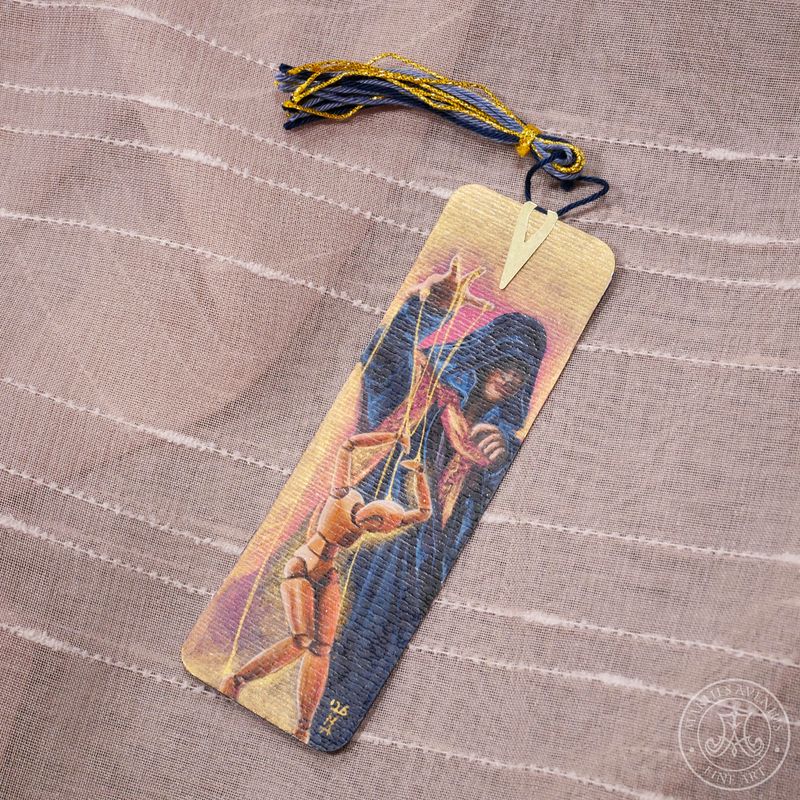 Hand-painted bookmark | Lesezeichen "The Puppeteer"