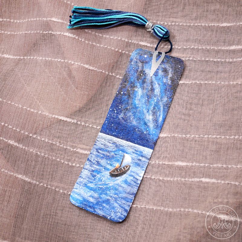Hand-painted bookmark | Lesezeichen "Neverending Sea"