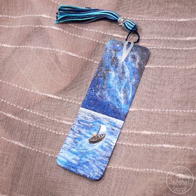 Hand-painted bookmark | Lesezeichen "Neverending Sea"