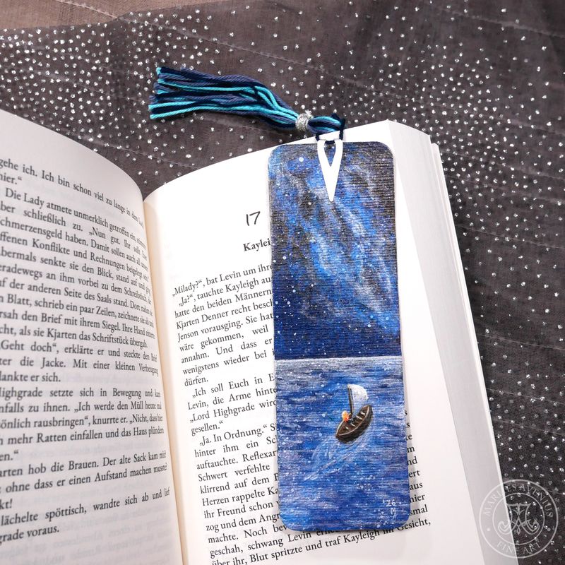 Hand-painted bookmark | Lesezeichen "Neverending Sea"