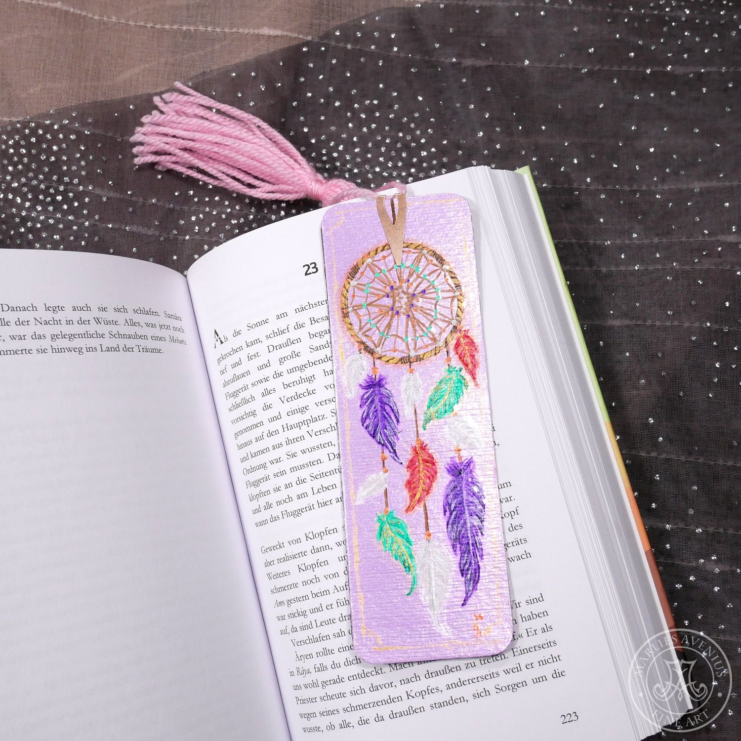 Hand-painted bookmark | Lesezeichen "Dreamcatcher"