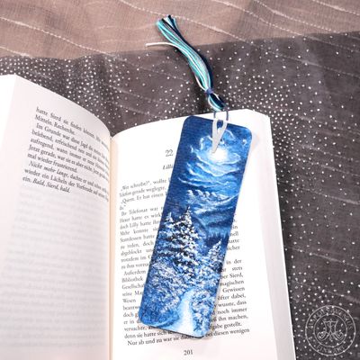 Hand-painted bookmark | Lesezeichen "Moonlight"