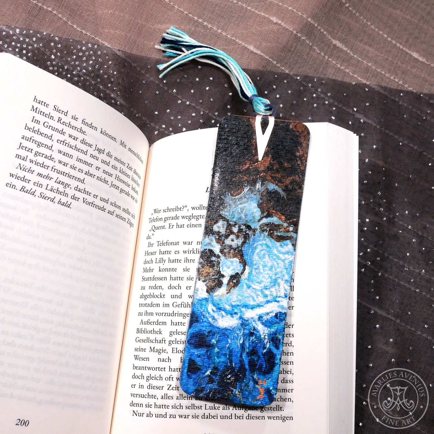 Hand-painted bookmark | Lesezeichen "The Surf"
