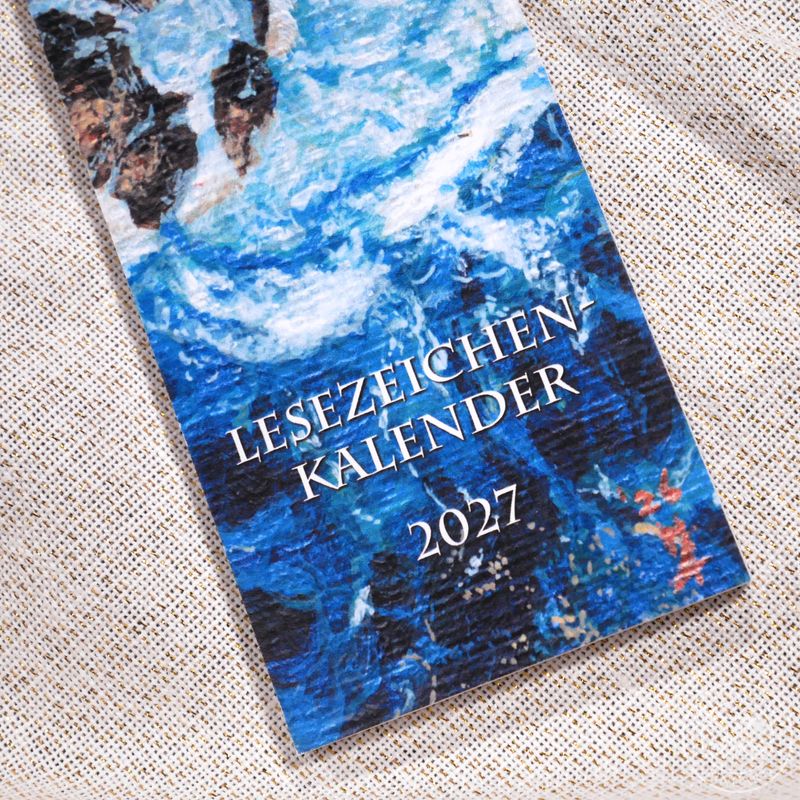 Streifenkalender 2027 mit 12 heraustrennbaren Lesezeichen 6x20 cm