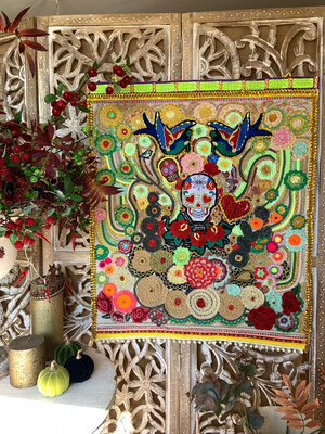 “La fiesta mexicana”, 95x80 cm, fabric collage