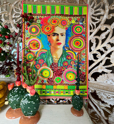 “Frida Kahlo, a vivid dream”, 95x65 cm, fabric collage