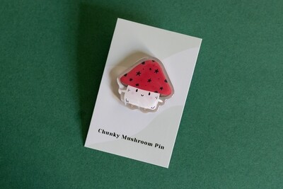 Chunky Mushroom Acrylic Pin