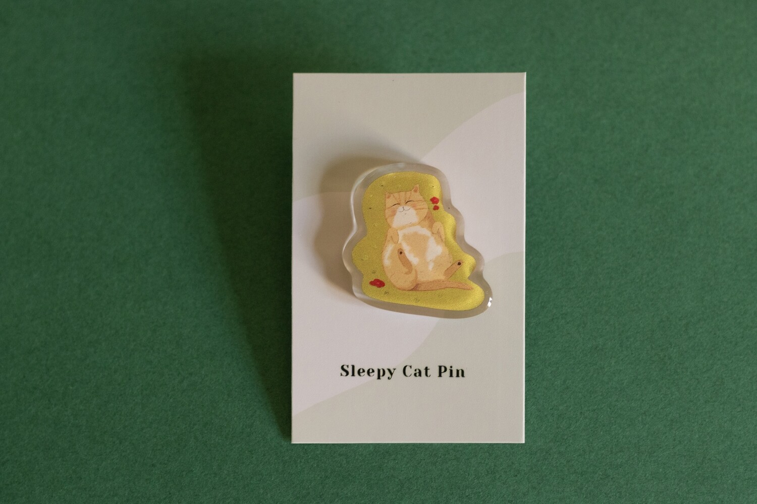 Sleepy Cat Acrylic Pin