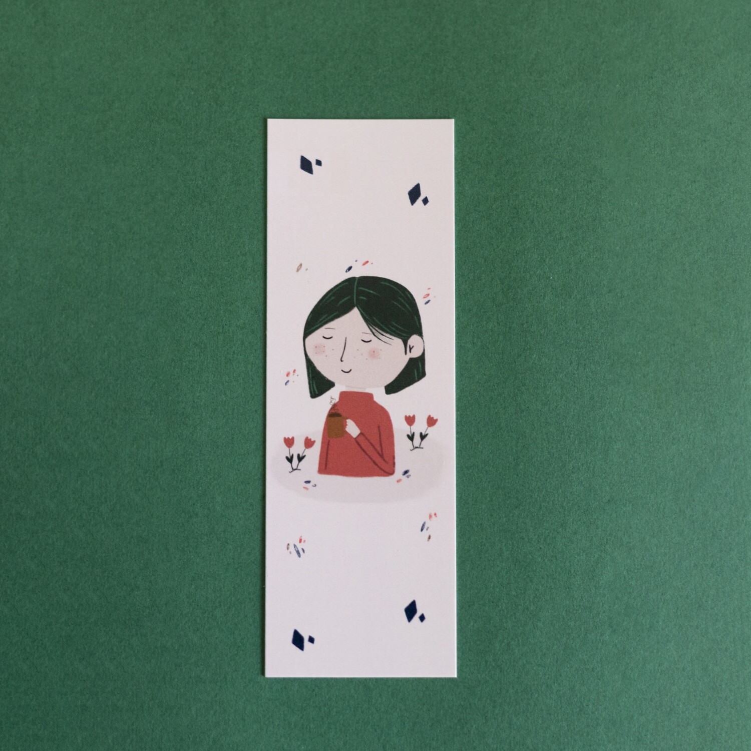 Girl Drinking Tea Bookmark