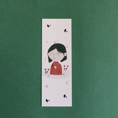 Girl Drinking Tea Bookmark