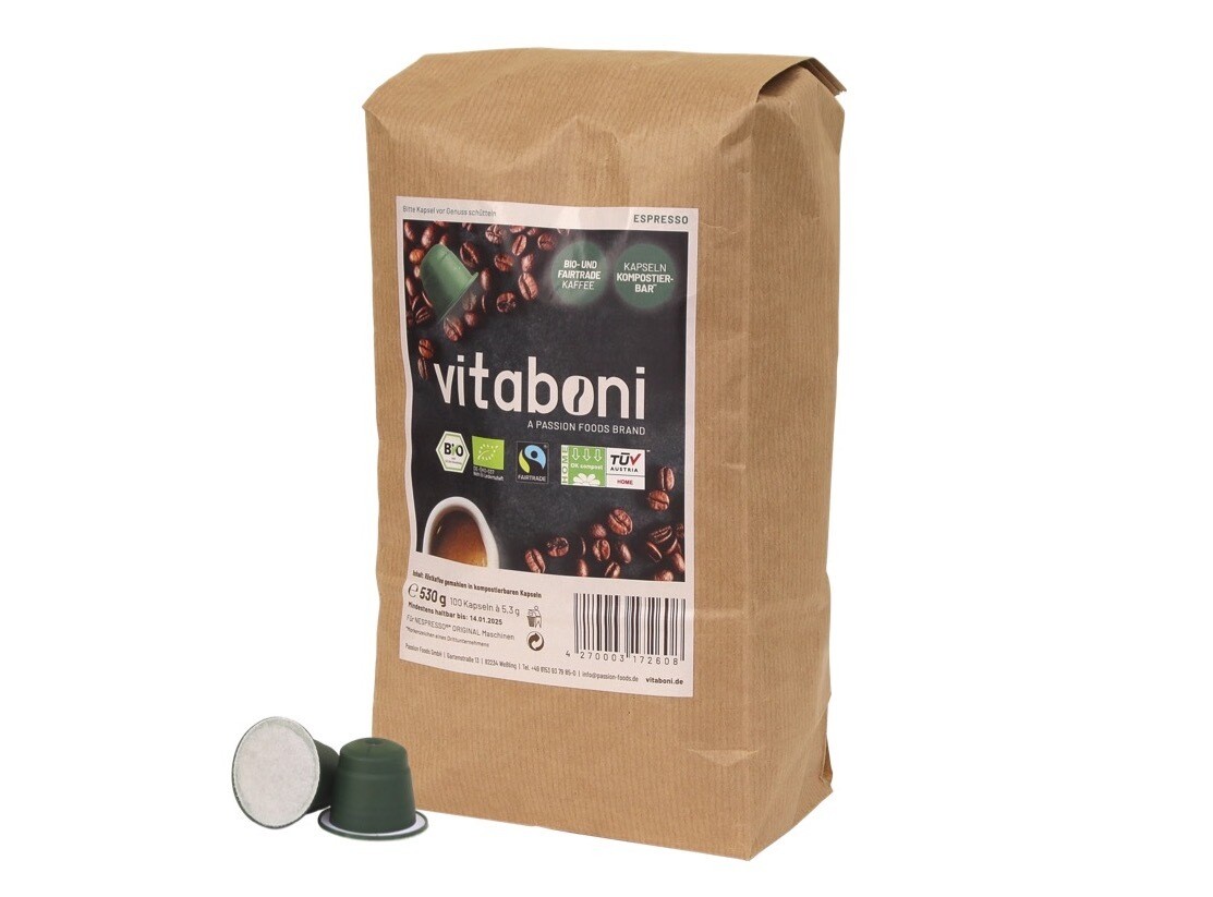 BPC Bio Espresso Kapseln Für Nespresso – 100 Stück, Fairtrade, Dunkle Röstung, MHD 03/2026