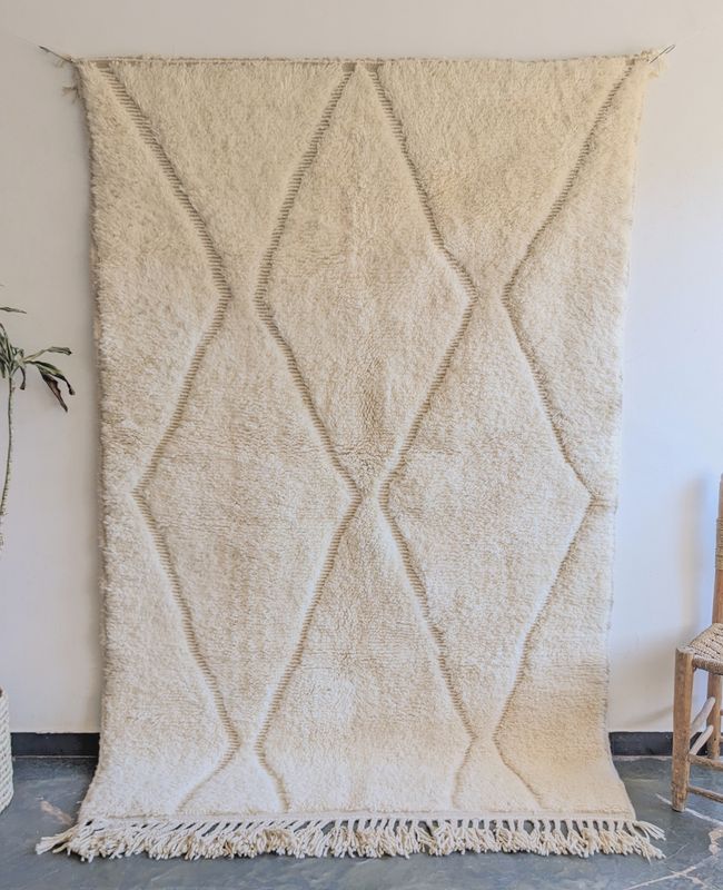 モロッコ 本物のホワイトベニワレン-No.15（157×238cm）