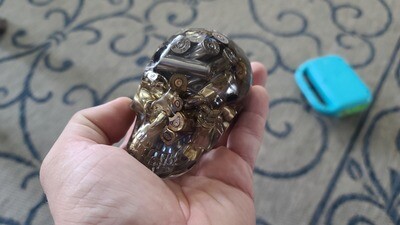 Epoxy Resin Skull With Bullets