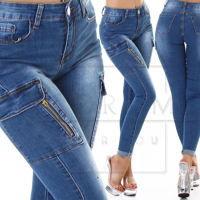 Sexy Skinny Jeans Cargo Style