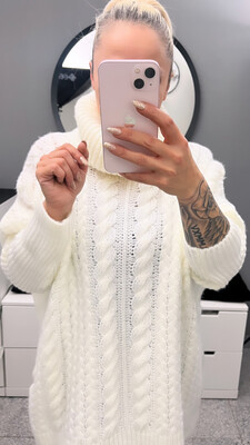 Flori Me Oversize Rollkragen Long Pullover