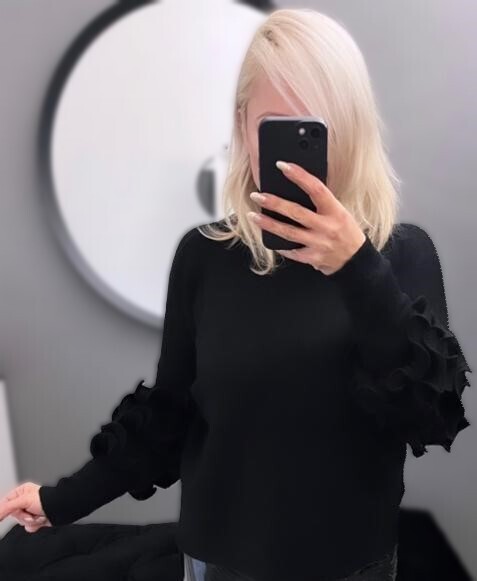 Flori Me Rollkragenpullover mit Puffärmeln