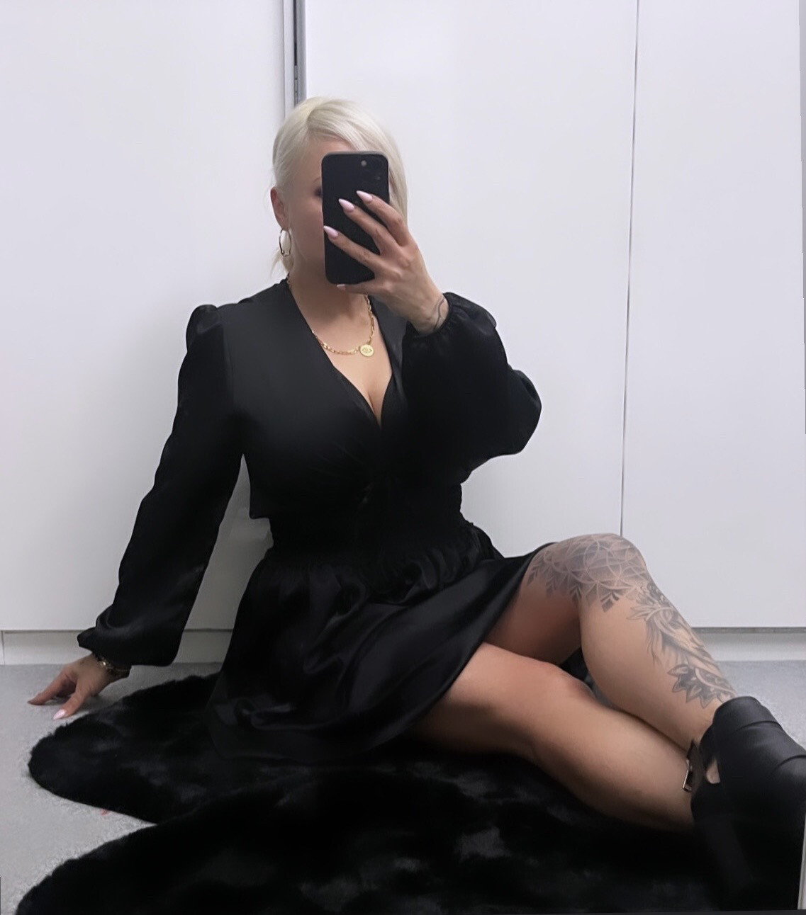Kleid Satin Look mit Schnürung