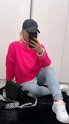Flori me Strick Pullover mit Stehkragen
