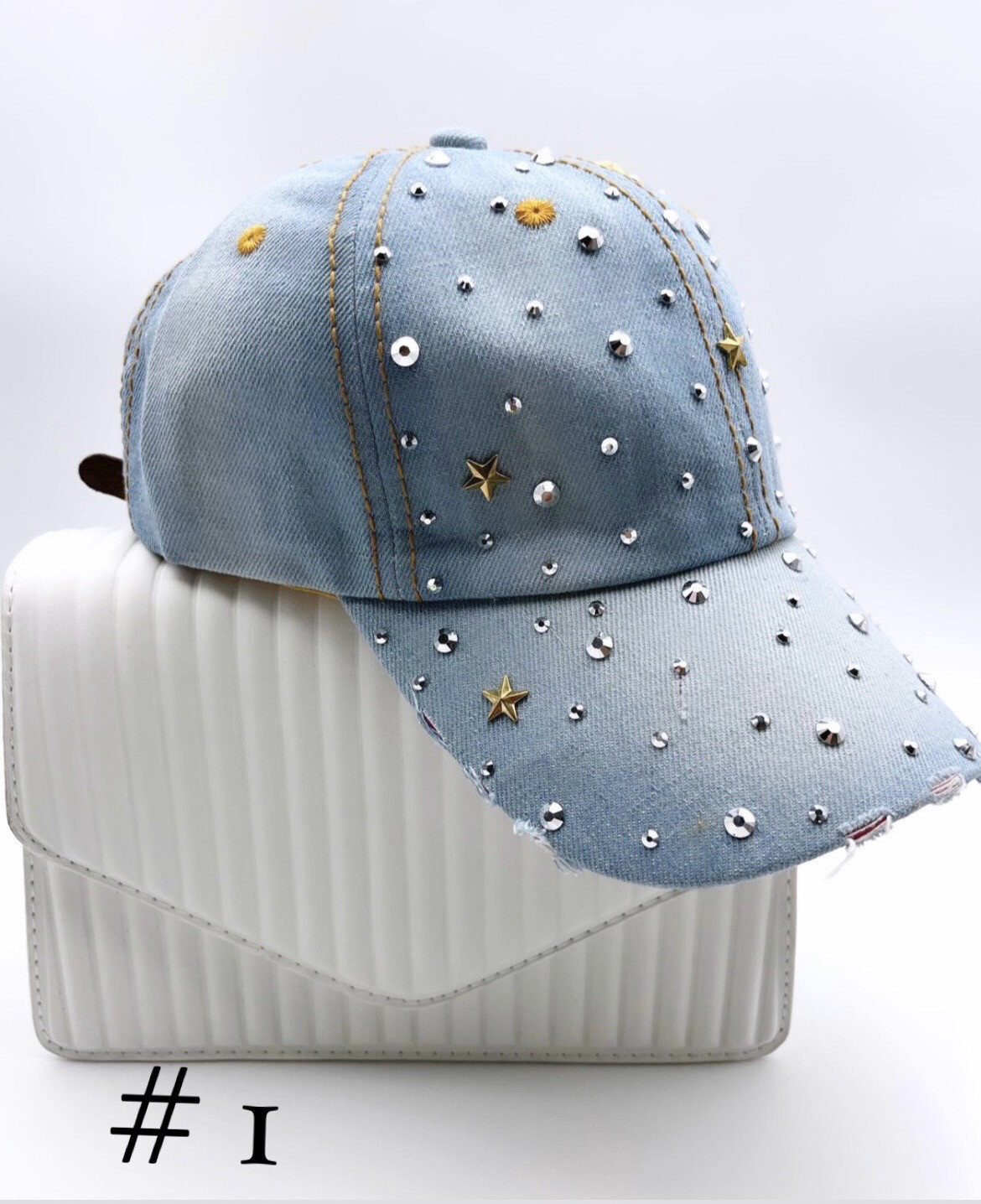 Jeans Cap mit Verzierung