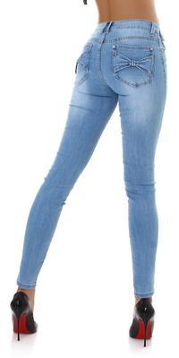 Skinny Jeans mit Schleife