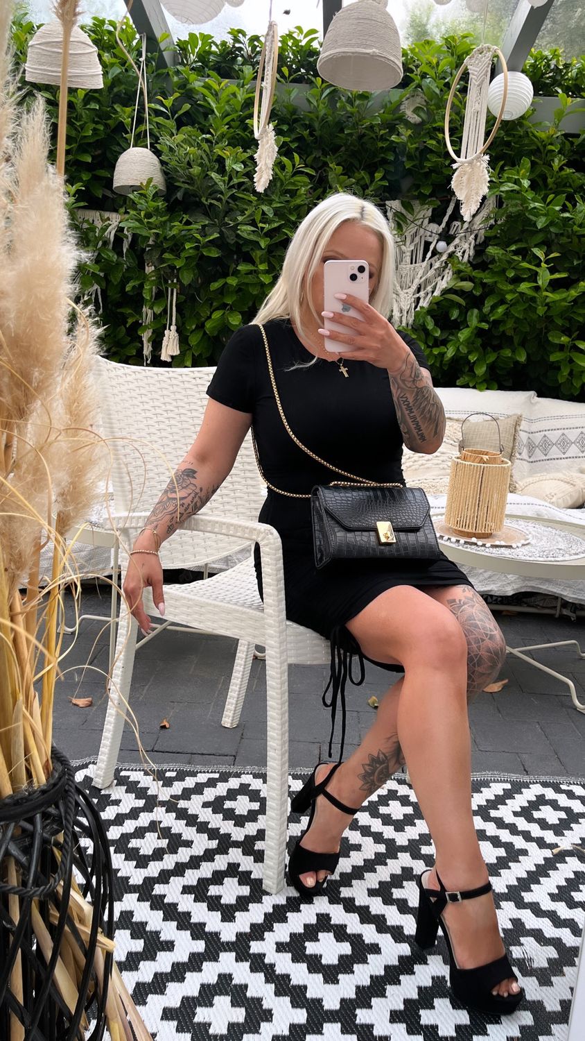 Sexy Midi Kleid mit Kordelzug