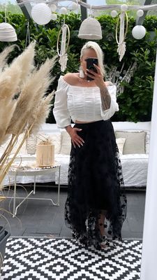 Tüll Rock mit Floral Muster